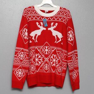 Funqi NWT red and white novelty Christmas sweater